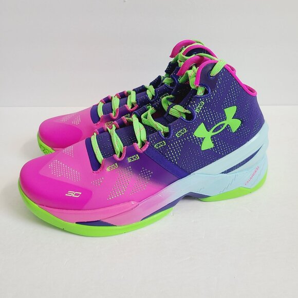 NEW Under Armour Curry 2 Retro Northern Lights Shoes 3026052-600 Size 10 - Picture 1 of 8